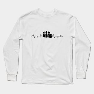 Bowling Pin Heartbeat Ball Bowling Lover Gifts Party, Bowler Heartbeat Tee Long Sleeve T-Shirt